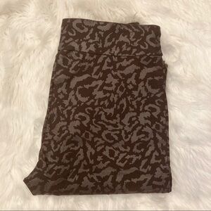 Crazy Larry Brown Animal Print Straight Leg Slacks